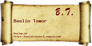 Beslin Tomor névjegykártya